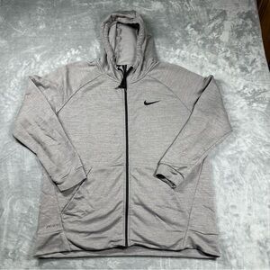 Nike Dri-FIT Full-Zip Training Hoodie Heather Gray XXL